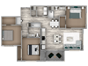 3bedroom 2 bathroom floor plan 3bedroom 2 bathroom floor planat The Beck at Hidden River, Tampa